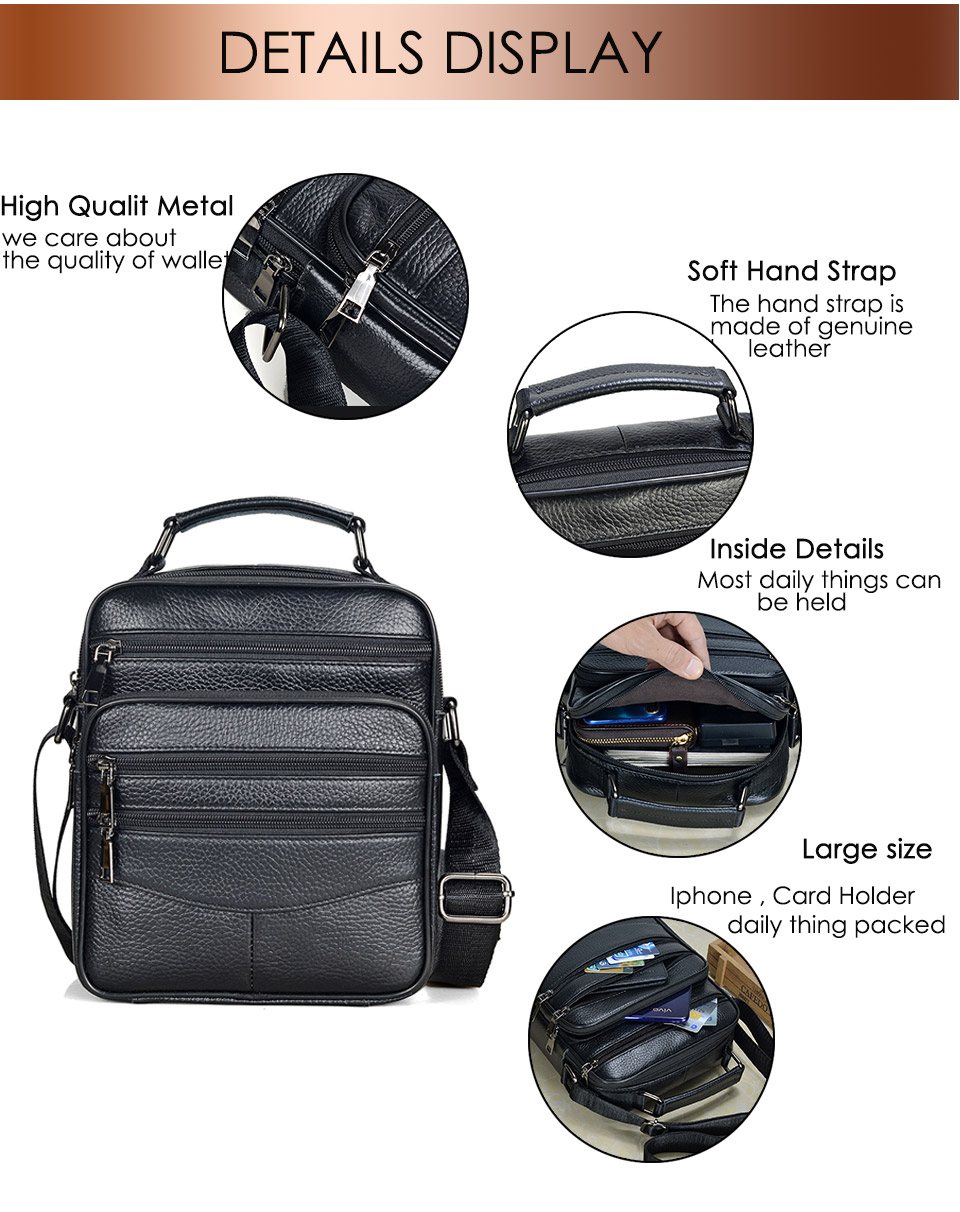 come4buy.com-Cowhide Leather Messenger Bags Muži Obchodná taška na iPad