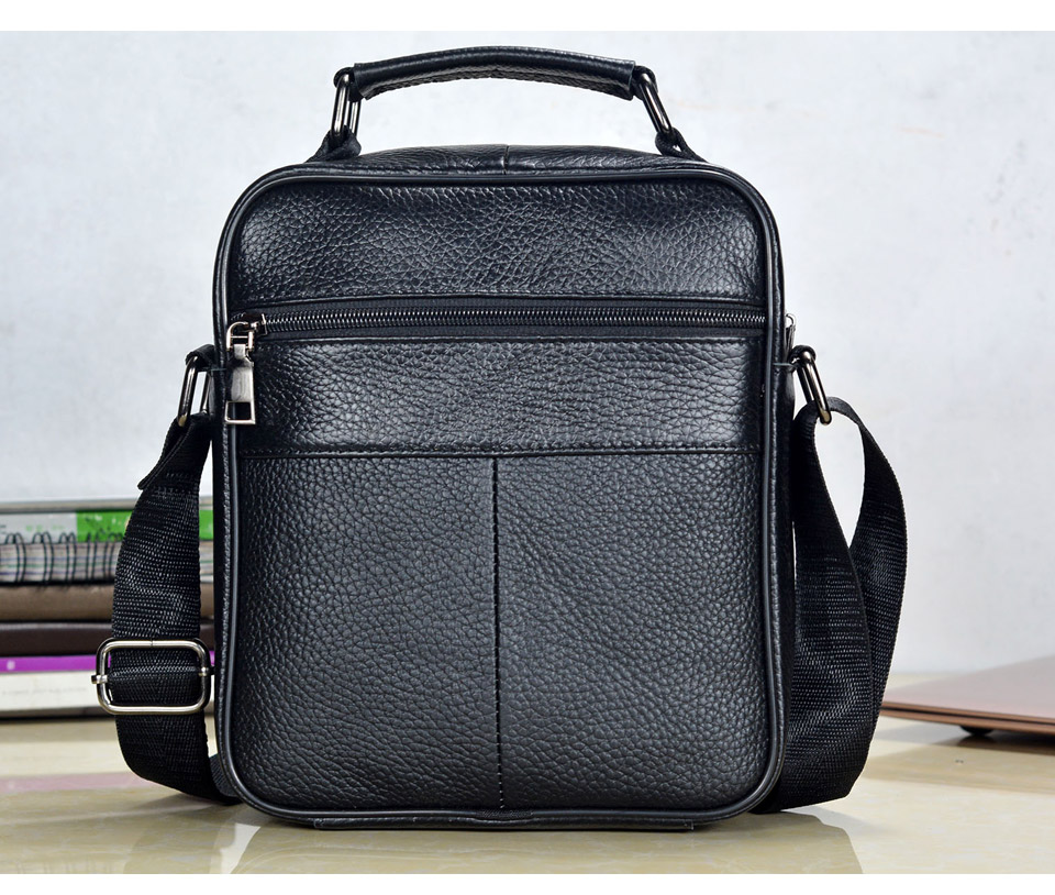 come4buy.com-Cowhide Leather Messenger Bags Muži Obchodní taška na iPad