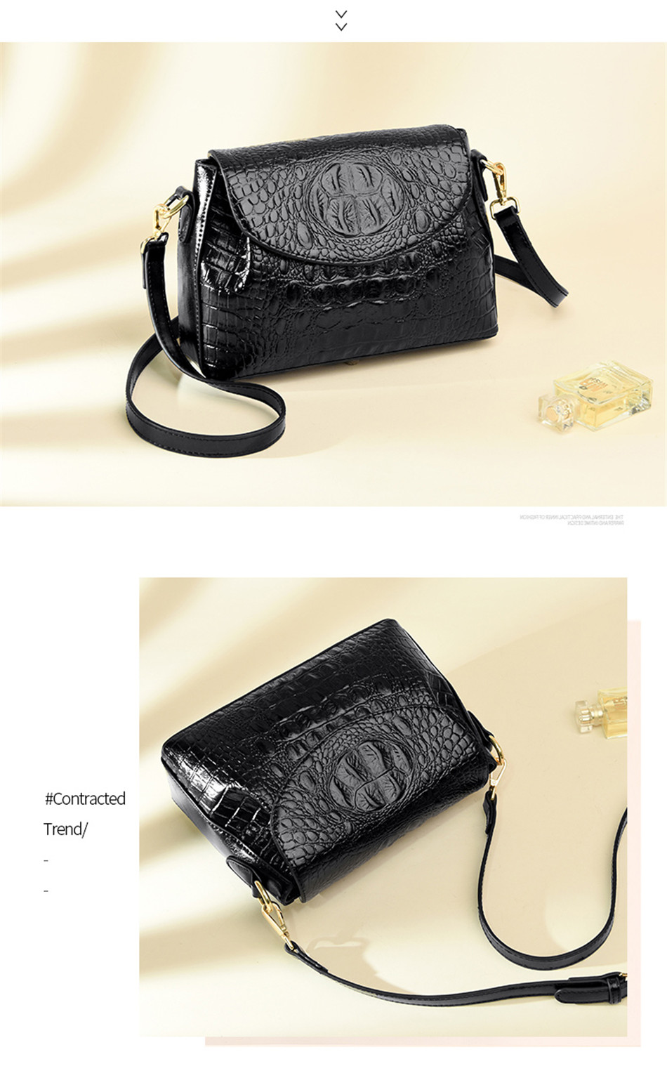 come4buy.com-Fashion Lady Shoulder Bag Cowhide Crocodile Pattern Bag