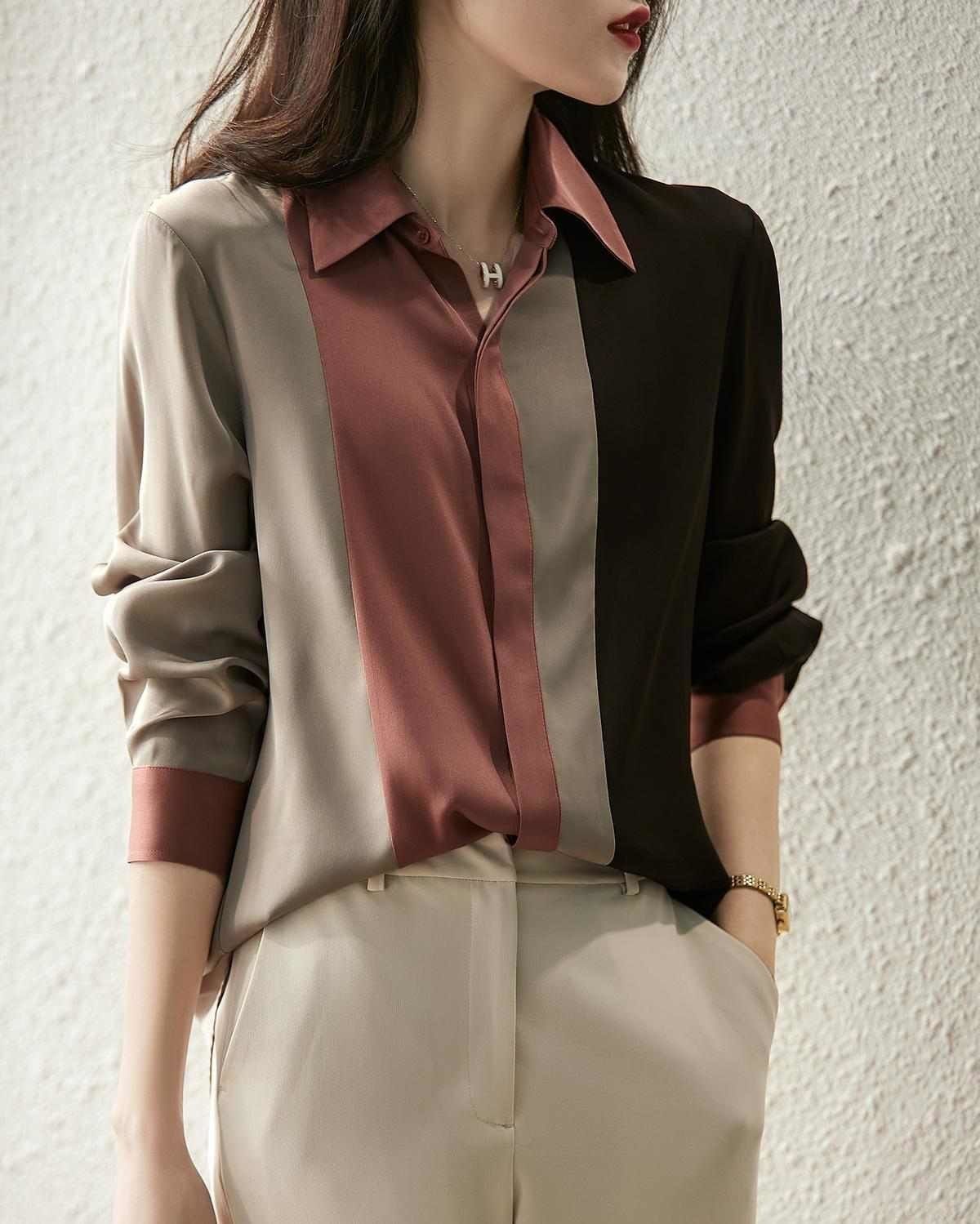 come4buy.com-Office Lady Casual Commuter Lapel Long Sleeve