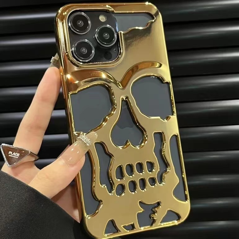 come4buy.com-Hollow 3d Skull Callous Phone Case Kanggo iPhone 14