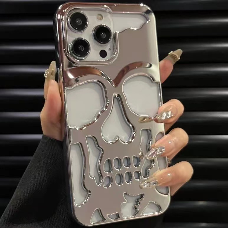 come4buy.com-Hollow 3d Skull Callous Phone Case Para sa iPhone 14
