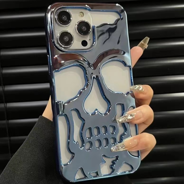 come4buy.com-Hollow 3d Skull bezcitné puzdro na telefón pre iPhone 14