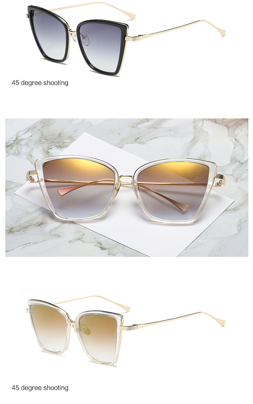 come4buy.com-Cat Eye Sunglasses Vintage Metal Glasses For Women Cermin Retro UV400