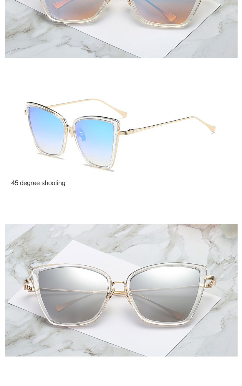 come4buy.com-Cat Eye Sunglasses Vintage Metal Glasses For Women Mirror Retro UV400
