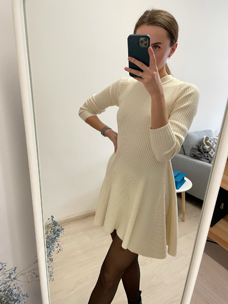 come4buy.com-Elegantem Knit Dress Women Stabat Mini Dress