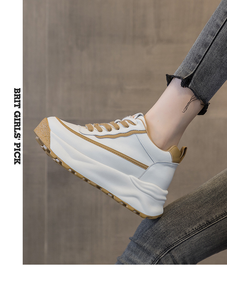 come4buy.com-Comfy Casual Shoes Women Platform  8cm Sneakers