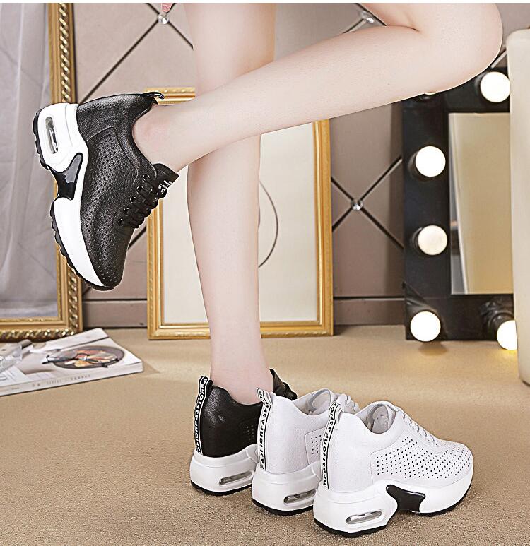 come4buy.com-10CM Sneakers Chunky Shoes Genuine Leather Platform Wedge