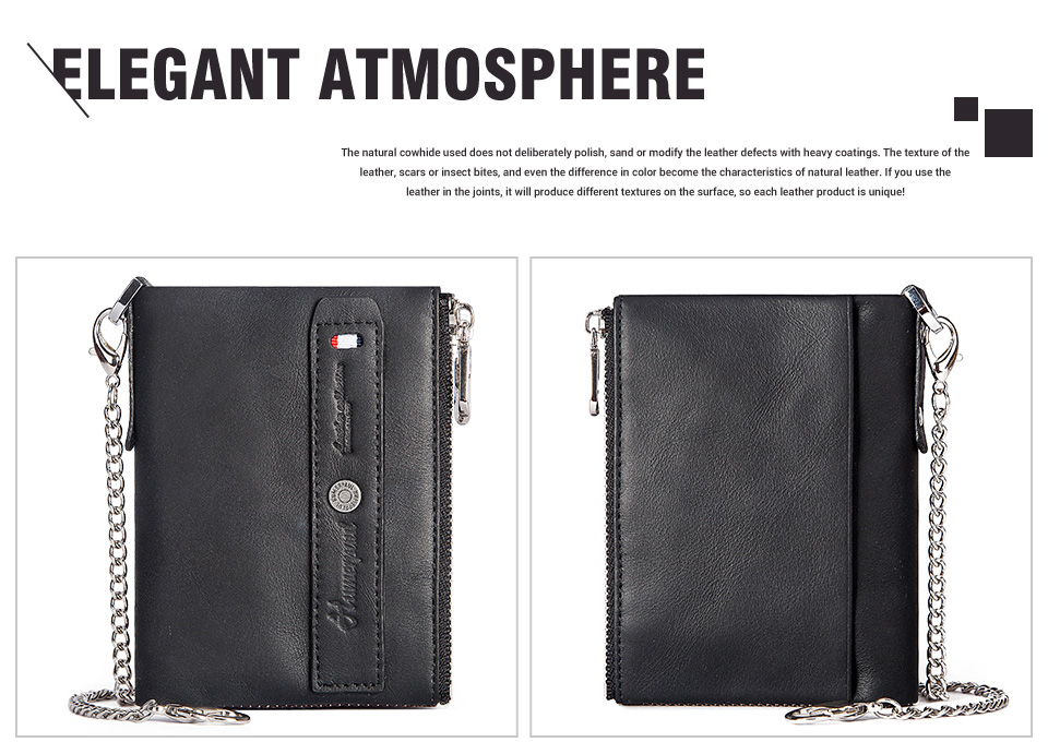 come4buy.com-Zipper Male Small Clutch Leather Holder Wallets
