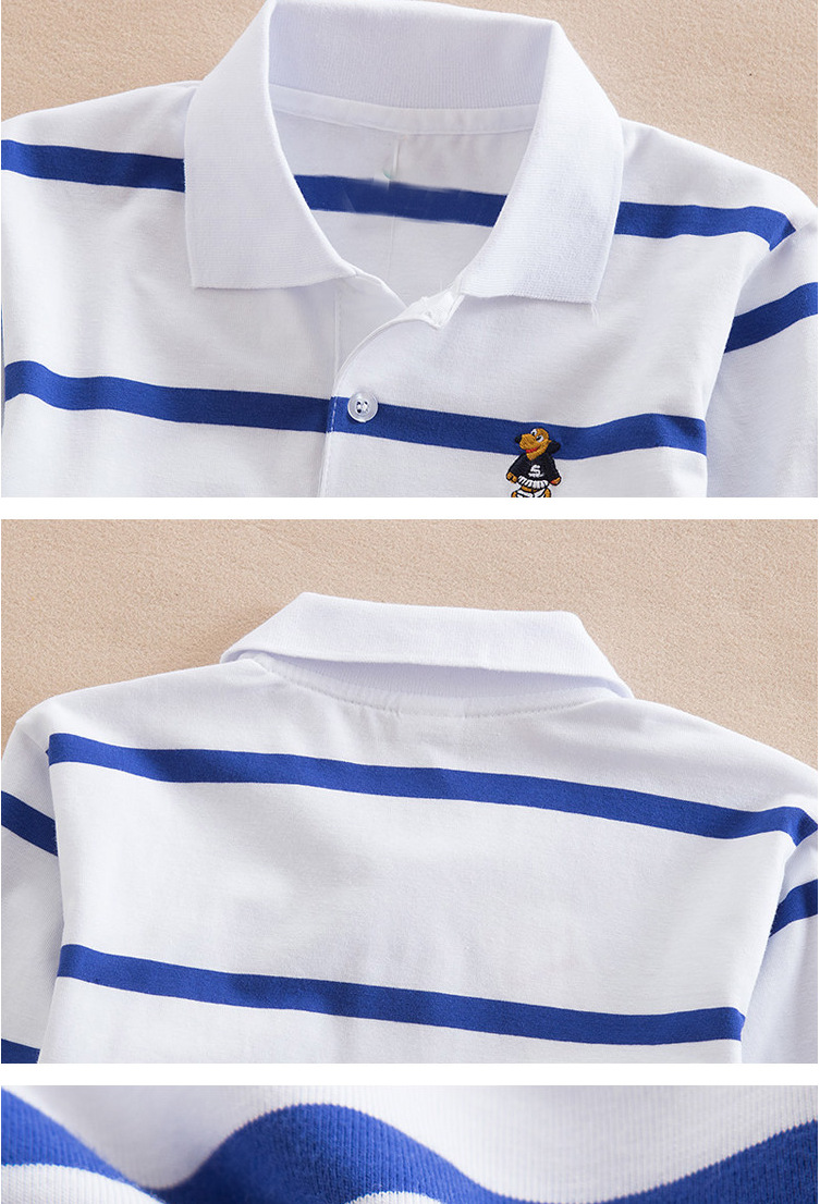come4buy.com-Long Sleeve Polo Shirts Boys Kids Stripes Tops