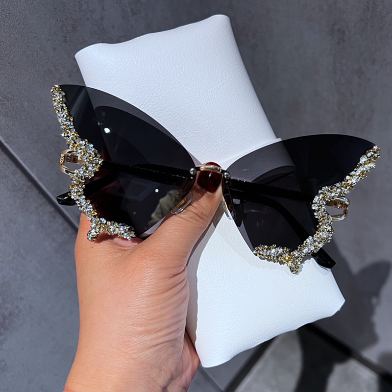 come4buy.com-Luxury Diamond Butterfly Sunglasses Women Vintage Eyewear