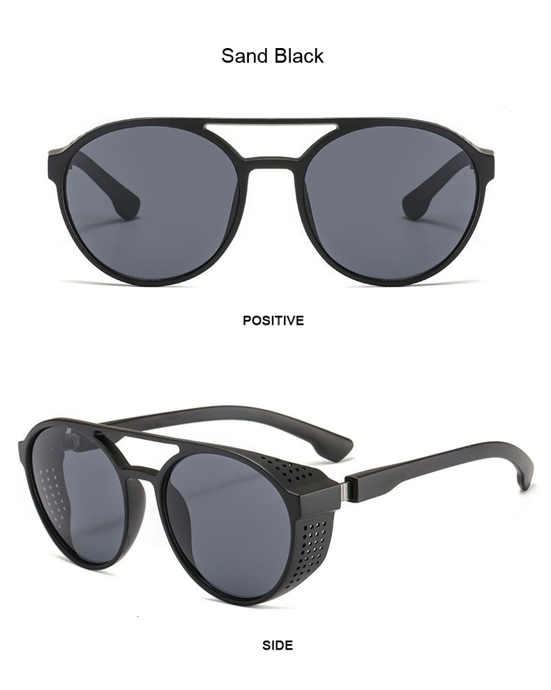 come4buy.com-Чоловічі окуляри Side Shield Goggles Plastic Frame Gothic Mirror Lens Sunglasses