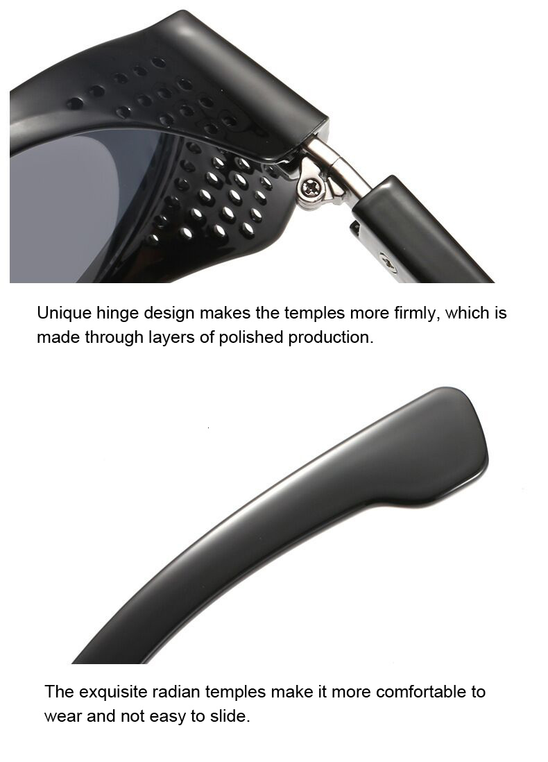 come4buy.com-Man Side Shield Kacamata Bingkai Plastik Gothic Mirror Lens Sun Glasses