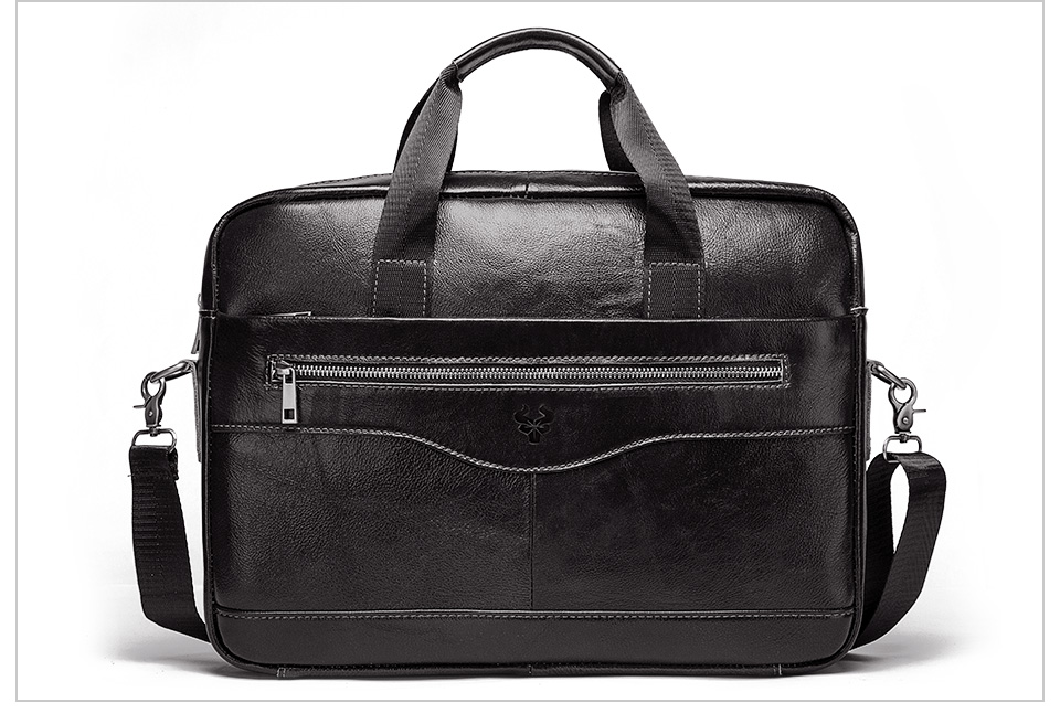 come4buy.com-Cow Leather Office Briefcase Laptop Bag para sa Mga Lalaki