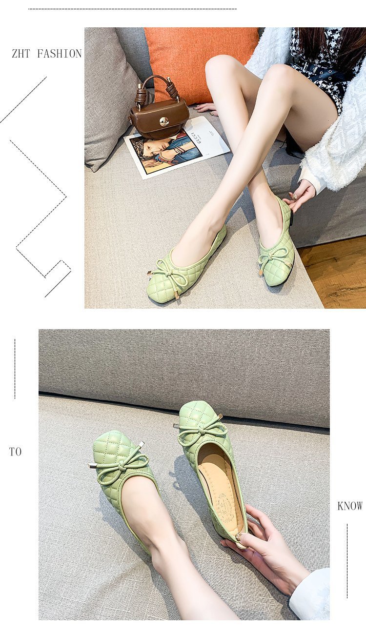 come4buy.com-Butterfly-knot Breathable Square Toe Slip On Loafers