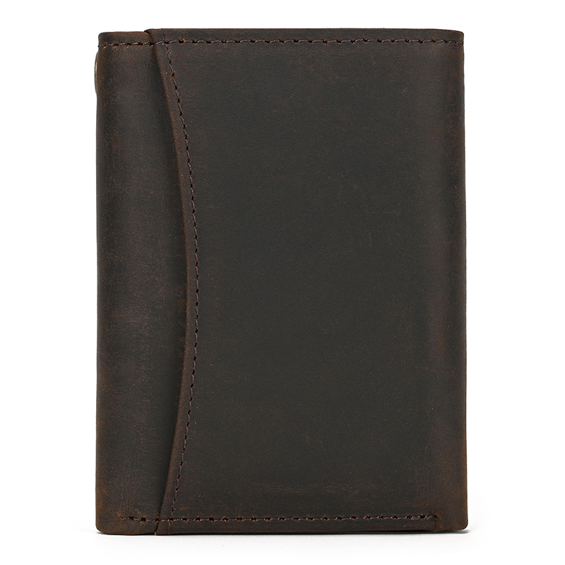 come4buy.com-Men Genuine Leather Wallet Fupi Na Zipu Chain