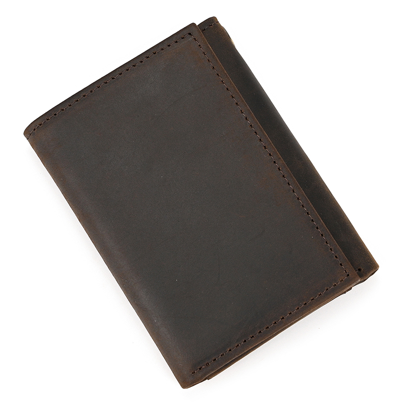 come4buy.com-Men Genuine Leather Wallet Fupi Na Zipu Chain