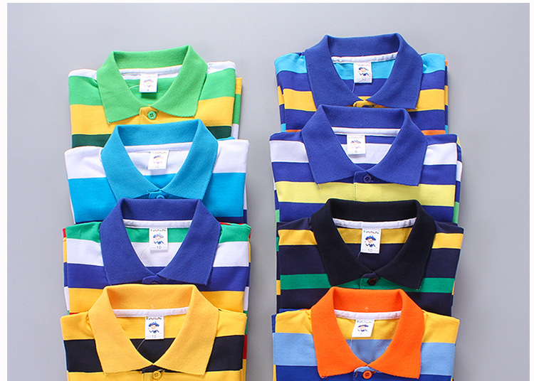 come4buy.com-Long Sleeve Polo Shirts Boys Kids Stripes Clothes