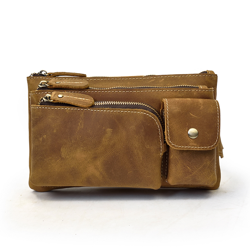 come4buy.com- 3 Layer Mini Travel Leather Waist Pack