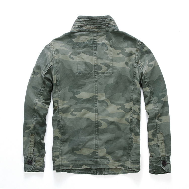 come4buy.com-Military Denim Jacket Men Retro Camo Multi-vrecká