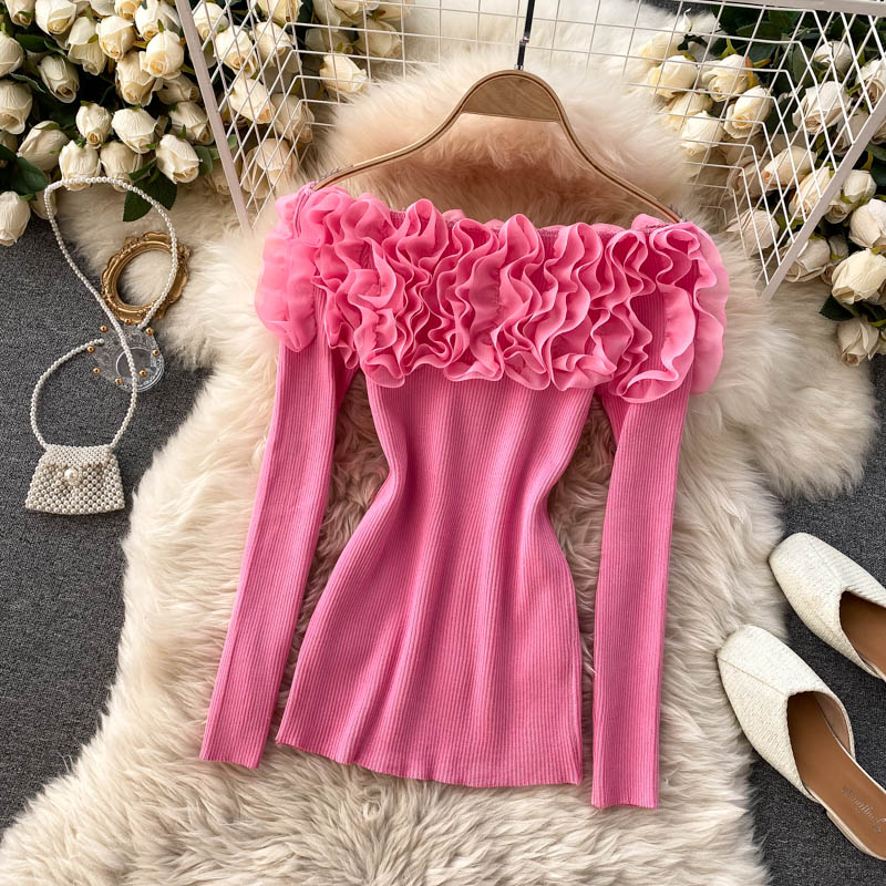 come4buy.com-Sexy Women Slash Neck Off Shoulder Knitted Tops