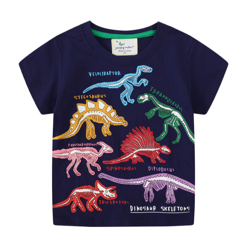 come4buy.com-Modna koszulka dziecięca Luminous Dinosaurs Shark Cartoon