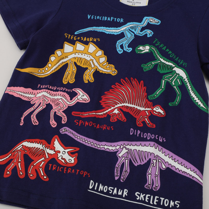 come4buy.com-Mode børn lysende dinosaurer haj tegneserie T-shirt