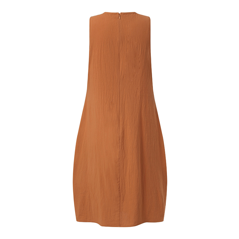 come4buy.com-Women Casual Scoop Neck Sleeveless Ruffled Mini Dress