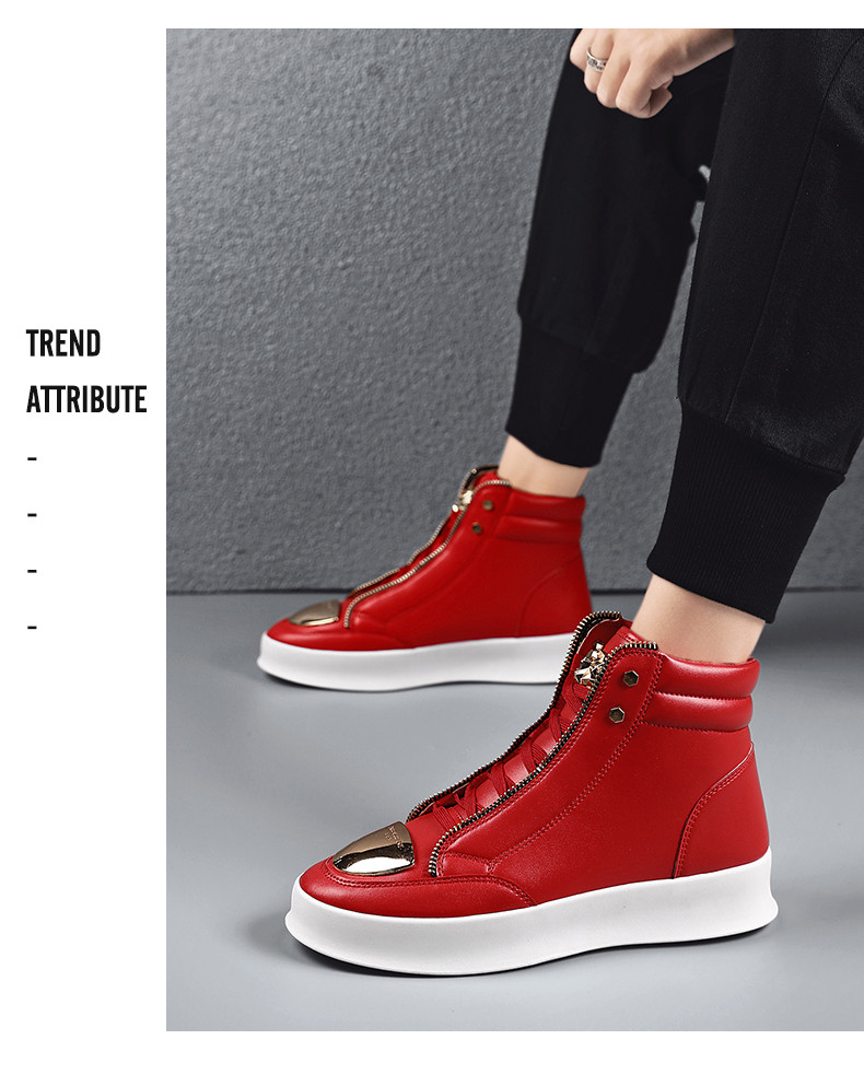 come4buy.com-Чоловічі червоні кросівки Luxury Flat Hip Hop Sneakers