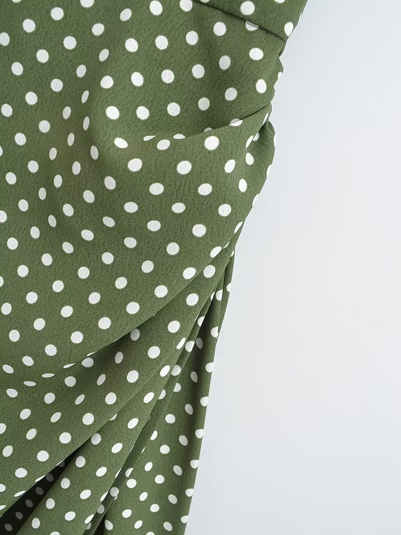 come4buy.com-Women Sexy Backless Side Slits Polka Dot Sling Dresses
