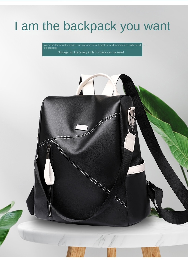 come4buy.com-Lussu Women Travel Backpack Iswed Aħmar abjad