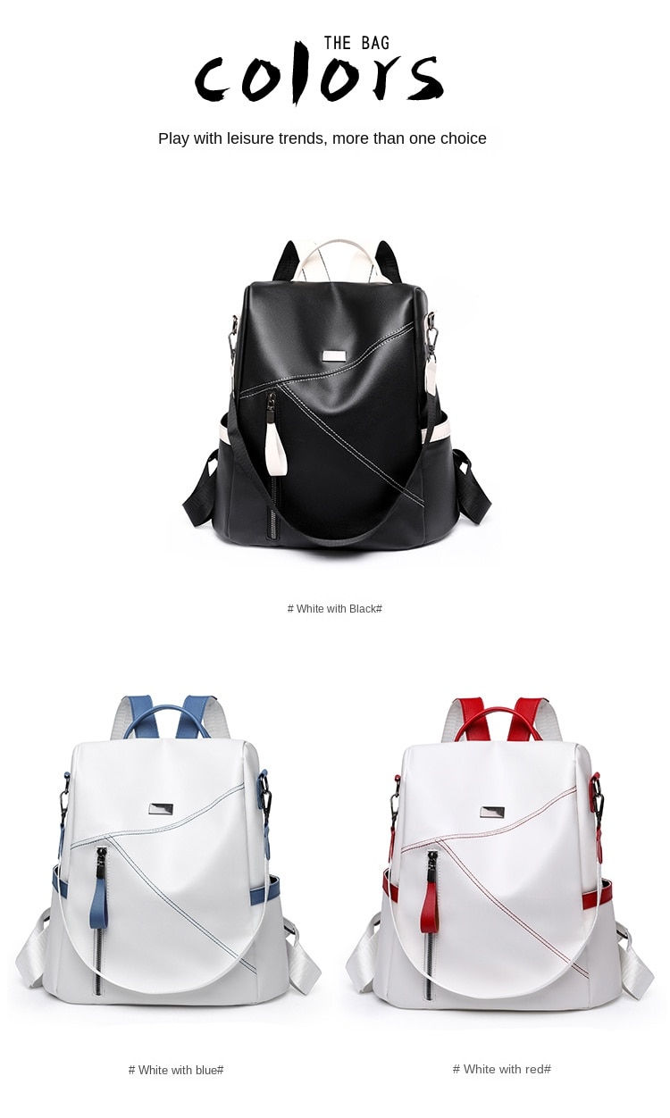 come4buy.com-Lussu Women Travel Backpack Iswed Aħmar abjad