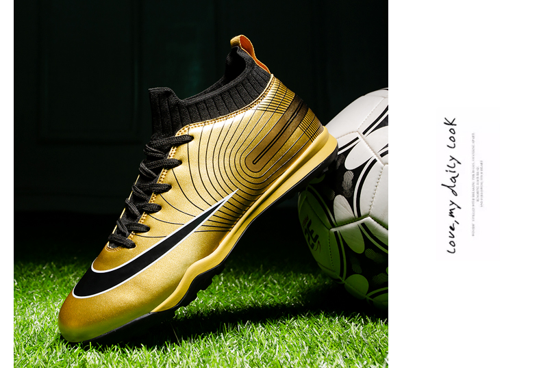 come4buy.com-Irġiel Soccer Shoes Kids Football Deheb Cleats u Turf Shoes