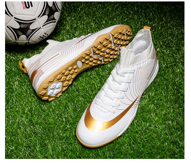 come4buy.com-Мъжки футболни обувки Детски футболни златни бутли и обувки за трева