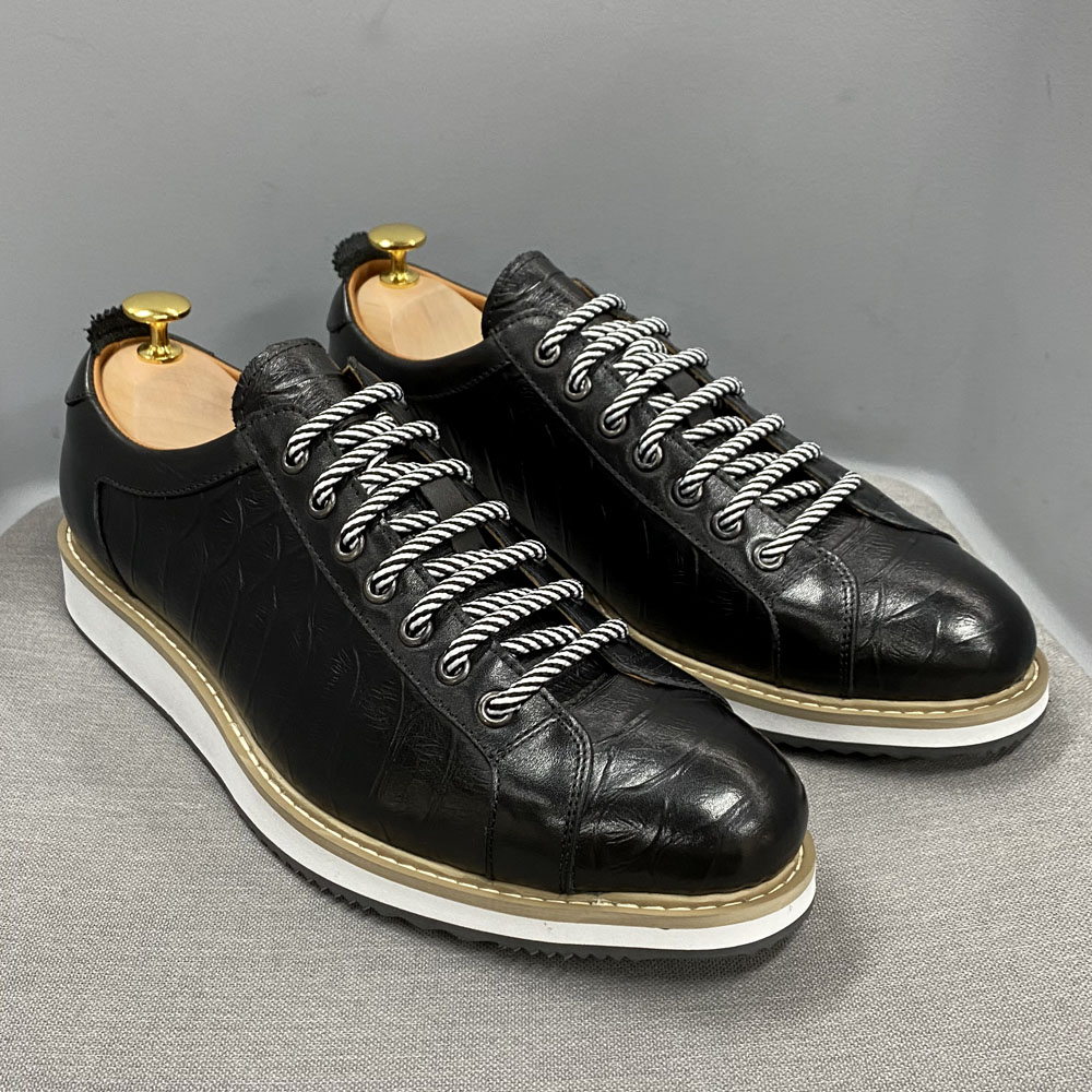 come4buy.com-Klasične ležerne muške sportske cipele Ravne cipele od prave kože
