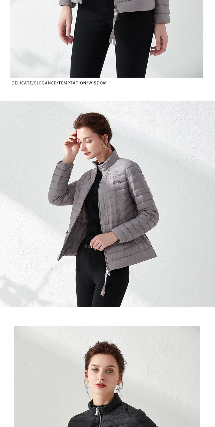 come4buy.com-Fashion ပန်းရောင် Slim Waist Coat Jackets Weightless Parkas