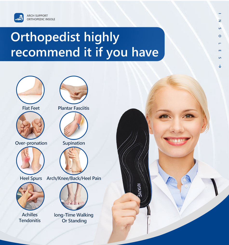 come4buy.com-Arch/Heel Pain Relief Orthotic Insoles Foot Valgus Datar Suku Sapatu