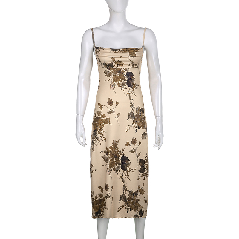 come4buy.com-Vintage Party Long Dress Print Maxi šaty Elegantný plážový štýl