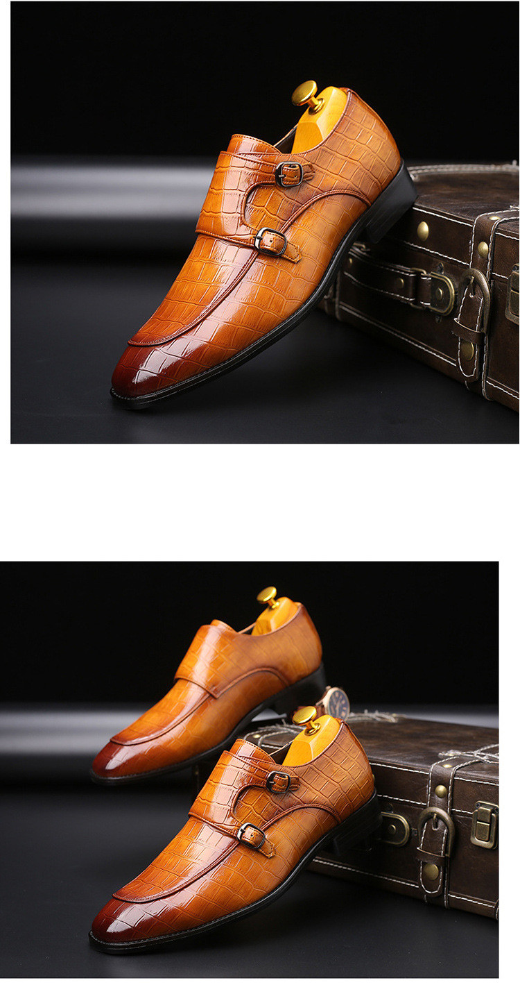 come4buy.com-Klasické ploché spoločenské topánky s krokodílovým vzorom