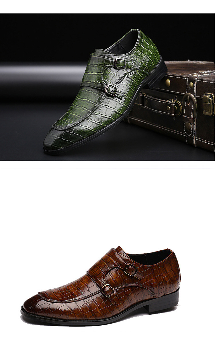 come4buy.com-Classic Crocodile Pattern Business Flat Party Shoes