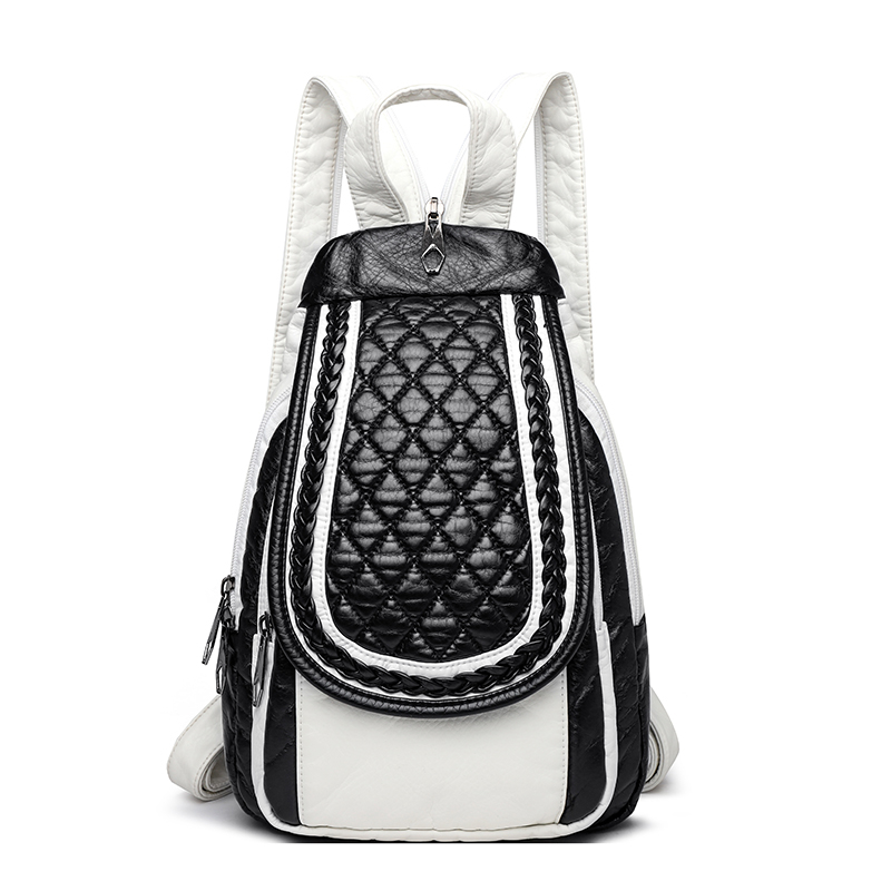 come4buy.com-Stylish Fashion Women Backpack Faux Weave Leather
