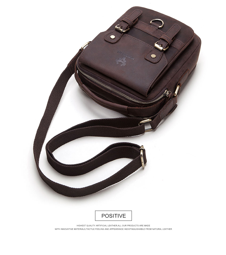 come4buy.com-Genuine Leather Men Top Quality Satchel Sling Bag