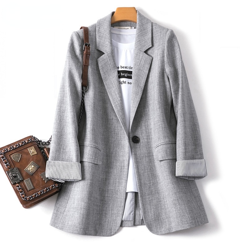 come4buy.com-Fashion Business Plaid Suits Ladies Work Office Blazer
