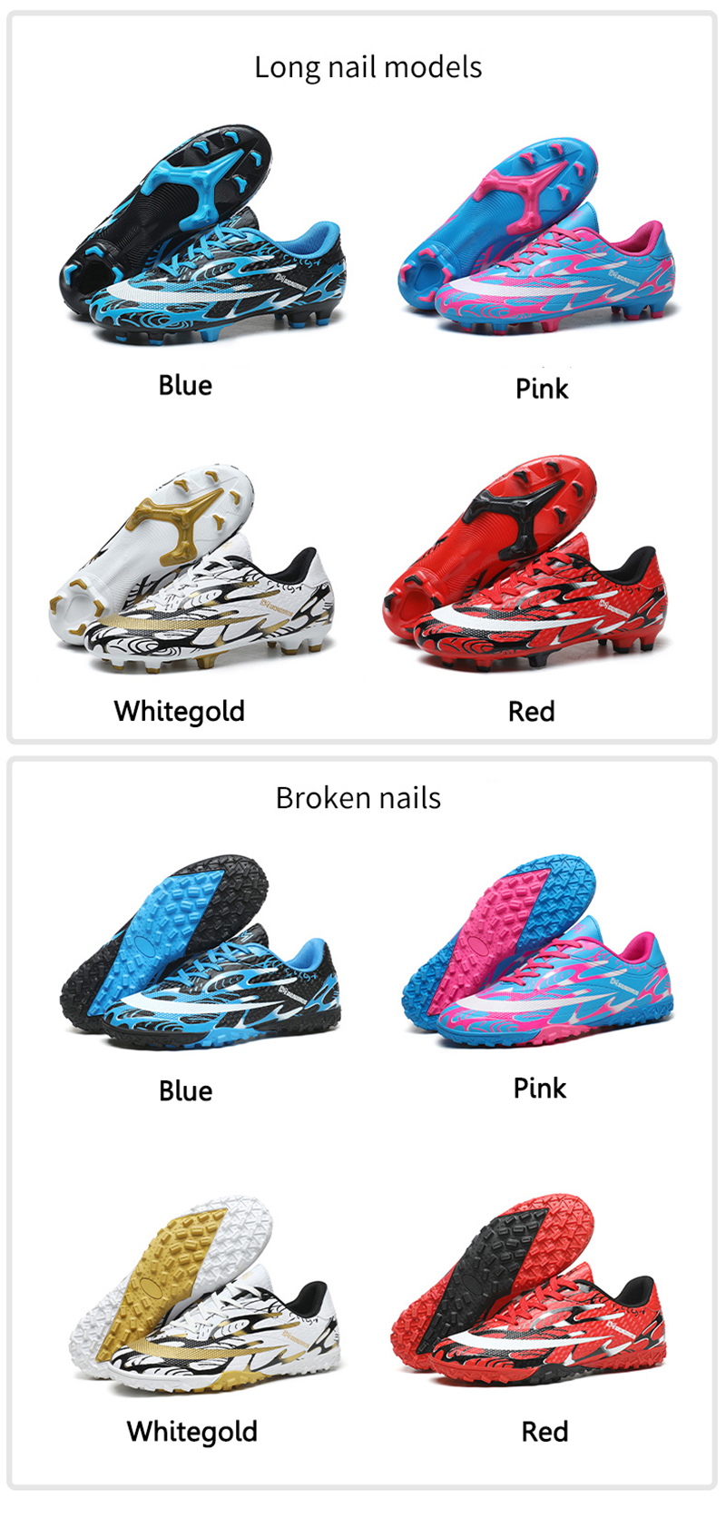 come4buy.com-Футболни обувки Мъжки футболни обувки със счупени нокти