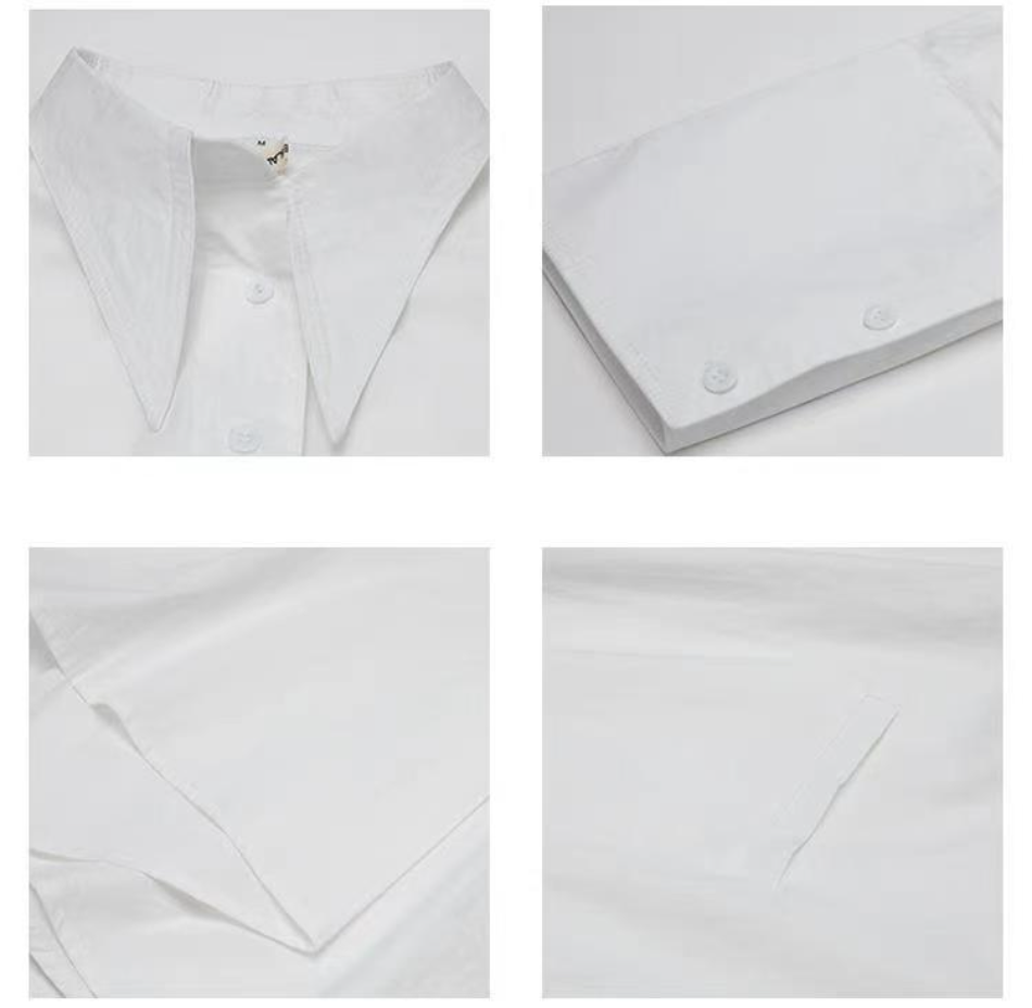 come4buy.com-Unikátní dámská černá bílá košile volné topy