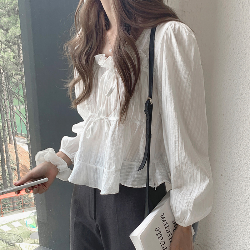 come4buy.com-Linen Cotton Shirt Tops Casual Girls White Blouse