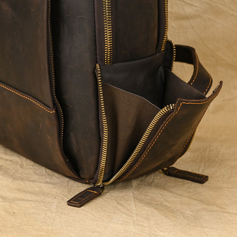 come4buy.com-Retro Men Crazy Horse Leather Layer Backpack