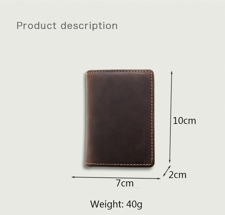 come4buy.com-Leather Business ID Case သေးငယ်သော Slim ပိုက်ဆံအိတ်