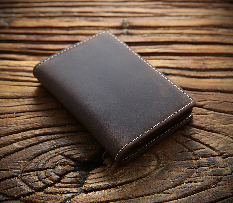 come4buy.com-Leather Business ID Case Small Slim Wallet