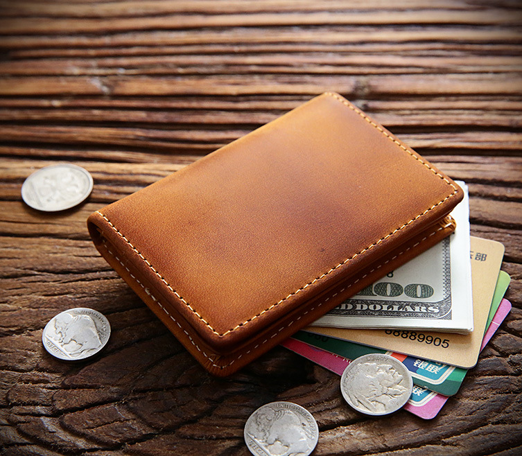 come4buy.com-Кожена деловна футрола за идентификација Мал тенок паричник